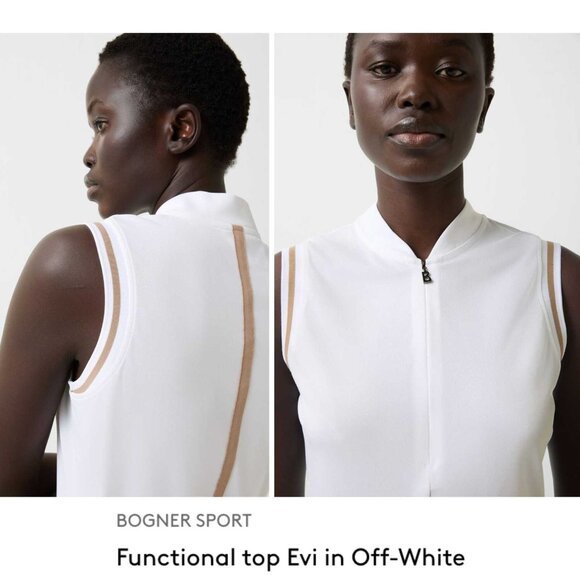 😎🎾 ⛳️Bogner Sleeveless Zip Polo, Size 8/Medium - Picture 1 of 6